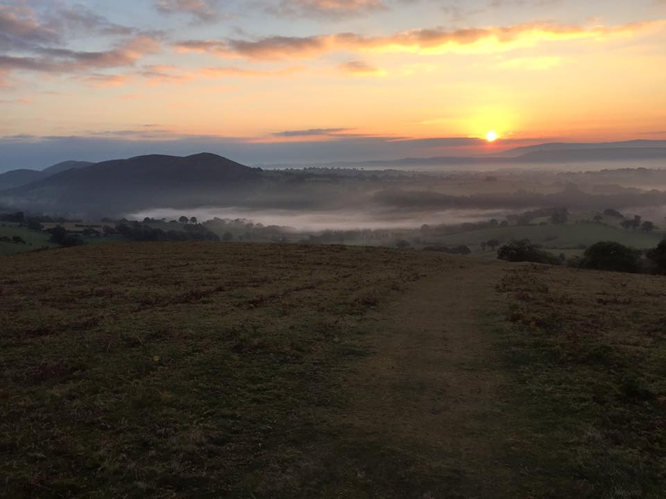 Daybreak over the Long Mynd brought the last 8 miles of the challenge